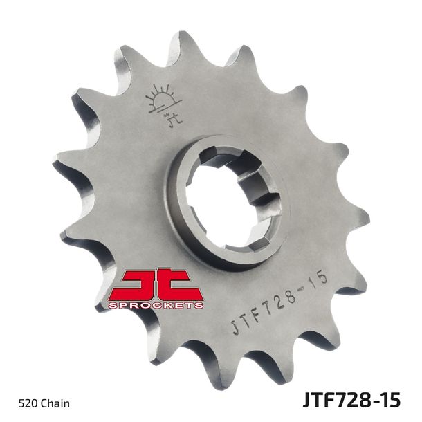 Pignon à dents grossières JT Sprockets 520 15Z, diamètre intérieur 21 mm/25 mm pour Cagiva W 16 W12 River Canyon 350 - 600 ccm Année 1987 - 2001