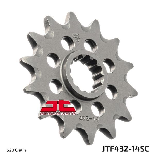 Piñón de dientes finos JT Sprockets Racing 520 14T de diámetro interior 19,5 mm/22 mm para Suzuki DR-Z E K DR S SH SE, Beta Alp 4.0 SM RM 200 - 400 Año 1982 - 2020