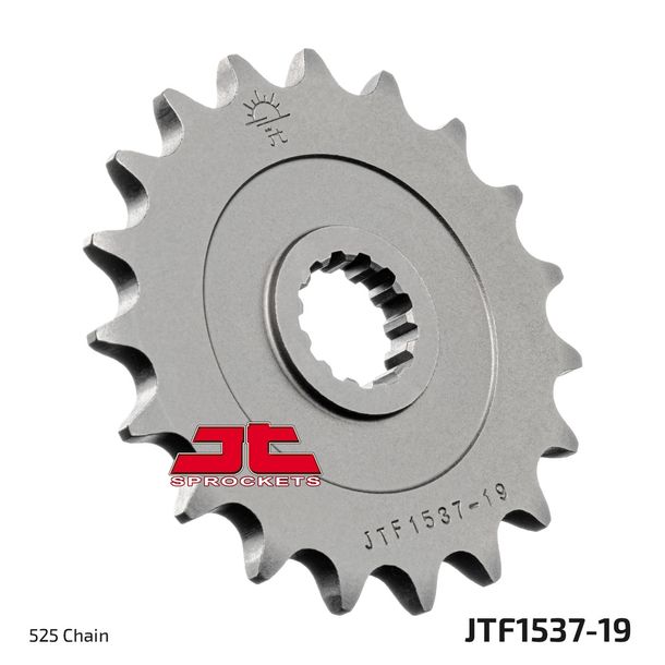 Pignon à dents fines JT Sprockets 525 19T, diamètre intérieur 21,6 mm/25 mm pour Kawasaki Z ZX-9R Ninja ZX-10R 900 / 1000 ccm Année 2002 - 2021