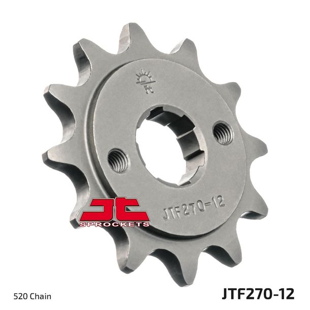 Piñón de dientes gruesos JT Sprockets 520 12Z, diámetro interior 18 mm/20 mm para SMC Black Hawk, Derbi DXR Honda CB Two-Fifty REX Quad Cheetah Stinger