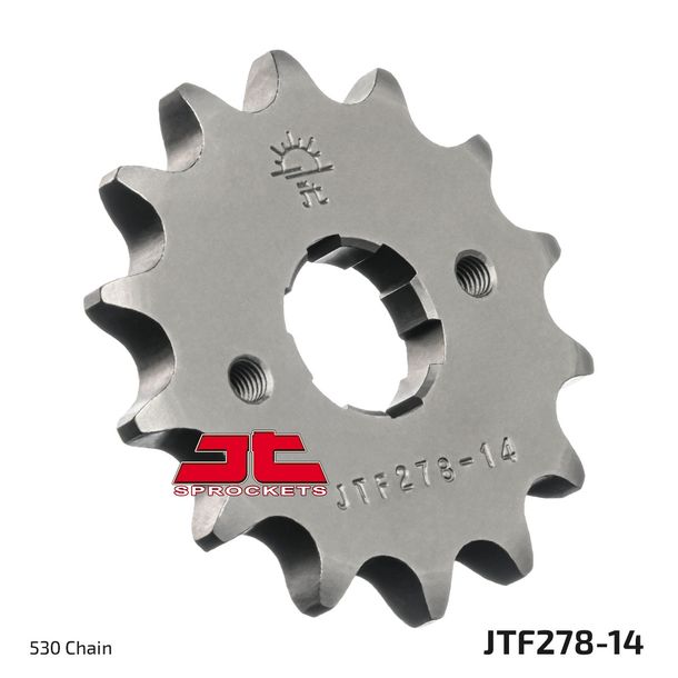 JT sprocket 530 14T coarse-toothed inner diameter 22 mm/25 mm for Honda CJ T CB Four N K G 250 - 500 ccm Year 1971 - 1980