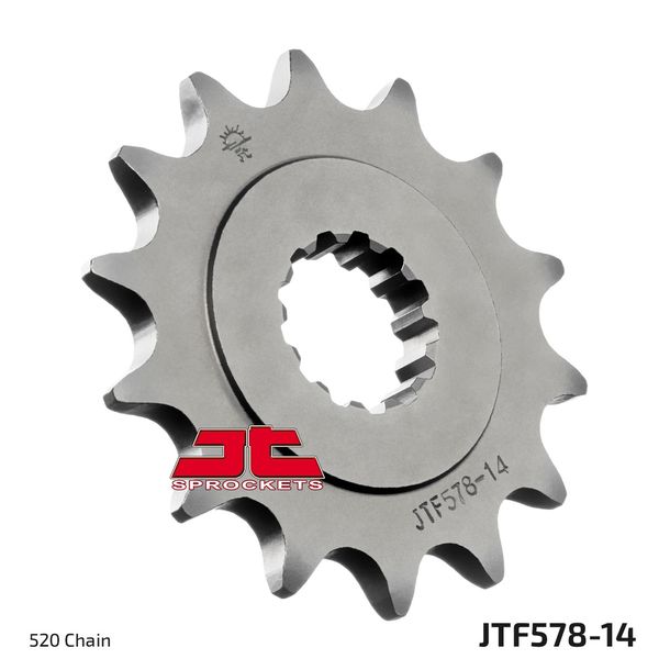 Ritzel JT Sprockets 520 14Z feinverzahnt Innendurchmesser 21,6mm / 25mm für Yamaha XTZ A Super Tenere 750 ccm Bj. 1989 - 1997