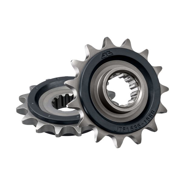 JT Sprockets 525 15T Rubberized Sprocket Inner Diameter 22mm/25mm for Kawasaki ZX-6R 600 / 636 ccm Year 1998 - 2002
