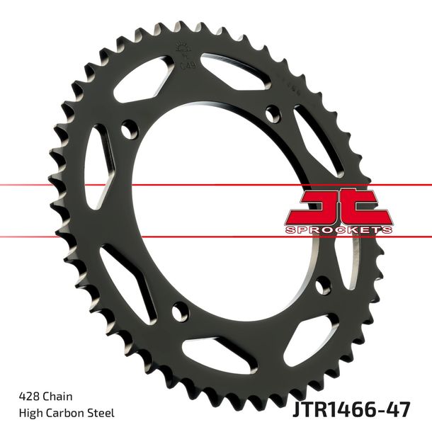 JT Sprockets 428 47Z sprocket inner diameter 110mm bolt circle 126 mm for Kawasaki KLX D-Tracker KX 65 / 125 ccm Year 2000 - 2017