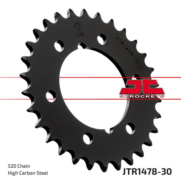 Kettenrad JT Sprockets 520 30Z Innendurchmesser 80mm Lochkreis 104mm für Kawasaki ZX-6R, Polaris Trail Boss Blazer Scrambler X Freedom Xpress Xplorer