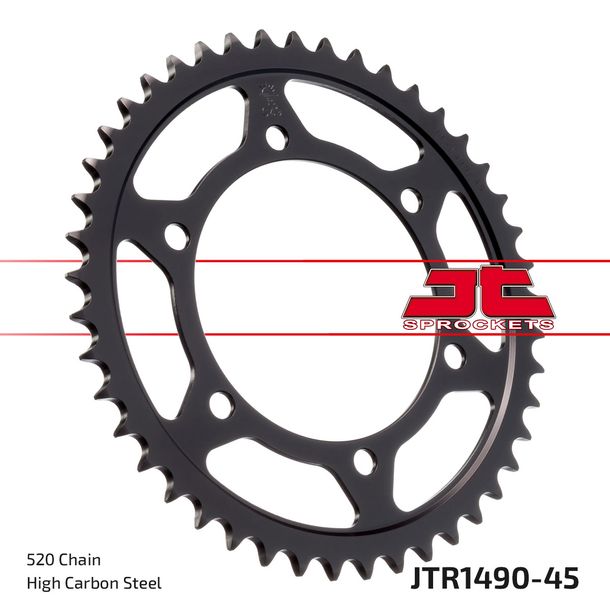 JT Sprockets 520 45Z sprocket inner diameter 120mm bolt circle 140mm for Suzuki GSX-R, Kawasaki W EN C 250 - 800 ccm Year 1989 - 2017