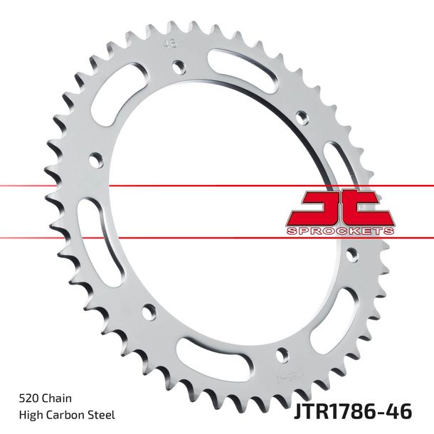 Pignon JT Sprockets 520 46Z, diamètre intérieur 162 mm, cercle de boulons 180 mm pour Suzuki PE 250 / 400 ccm Année 1980 - 1982