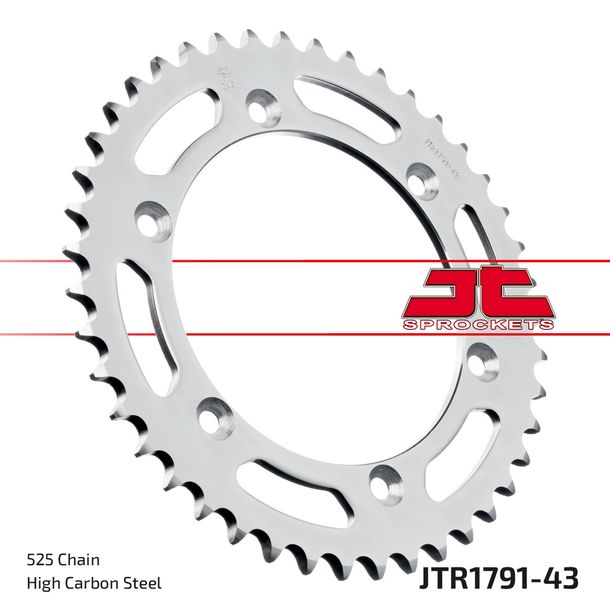 JT Sprockets 525 43Z sprocket inner diameter 136 mm bolt circle 156 mm for Suzuki XF Freewind DR SE SEU 650 ccm Year 1996 - 2002