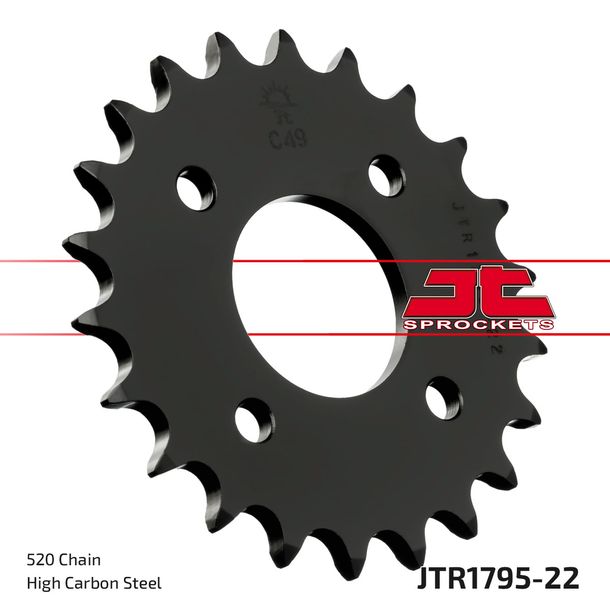 Kettenrad JT Sprockets 520 22Z Innendurchmesser 44mm Lochkreis 70mm für Suzuki LT-Z Quadsport LT, Kawasaki KFX 80 / 90 ccm