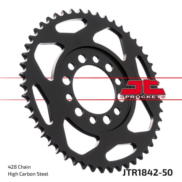 Kettenrad JT Sprockets 428 50Z Innendurchmesser 62mm Lochkreis 80mm für Yamaha DT TW E Trailway YZ TY SR SE 80 - 350 ccm Bj. 1974 - 2015