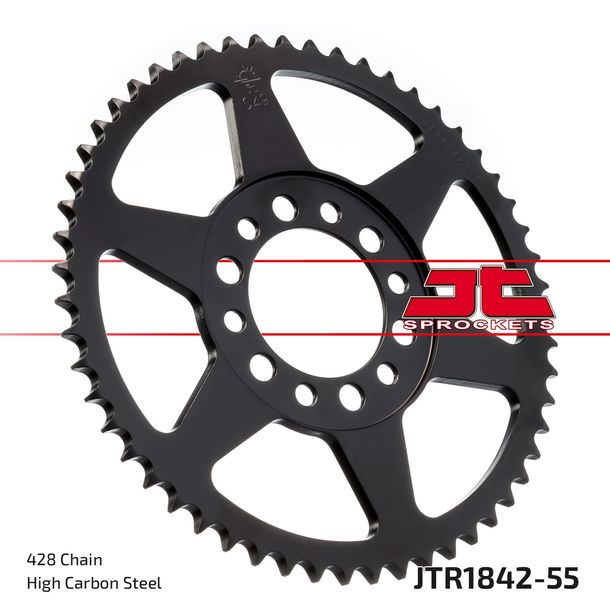 Kettenrad JT Sprockets 428 55Z Innendurchmesser 62mm Lochkreis 80mm für Yamaha DT TW E Trailway YZ TY SR SE 80 - 350 ccm Bj. 1974 - 2015