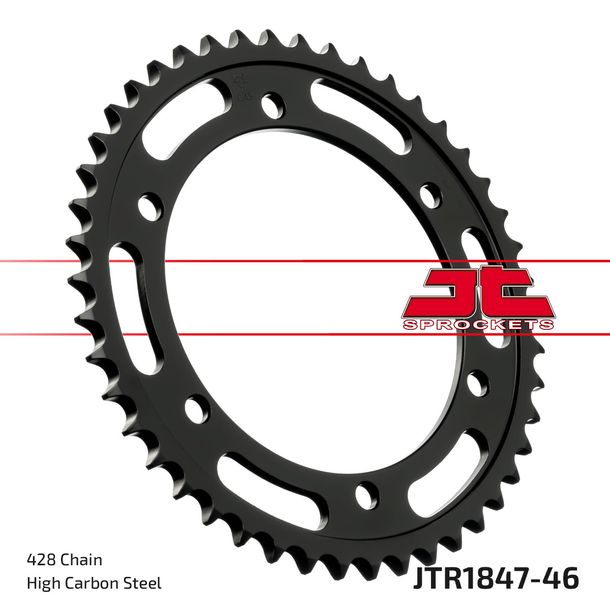 Kettenrad JT Sprockets 428 46Z Innendurchmesser 120mm Lochkreis 136mm für Yamaha TDR R FZR RR 125 - 400 ccm Bj. 1990 - 2015