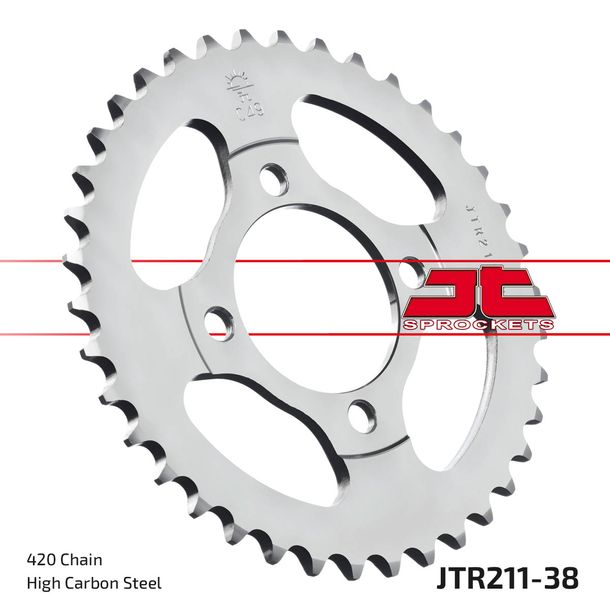 Piñón JT Sprockets 420 38Z, diámetro interior 54 mm, círculo de perno 70 mm para Honda C M Cub CW 90 ccm Año 1982 - 1997