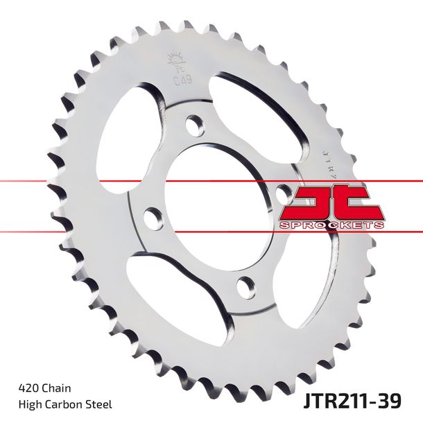 JT Sprockets 420 39Z tandwiel binnendiameter 54 mm boutcirkel 70 mm voor Honda C Cub CW Z 70/90 ccm bouwjaar 1982 - 1997