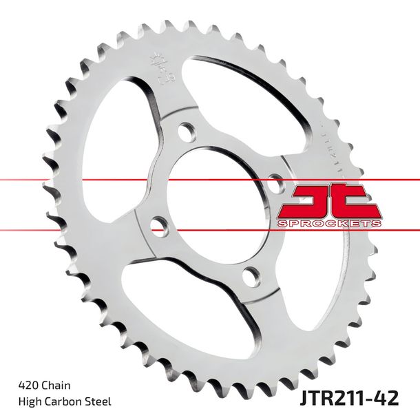 Pignon JT Sprockets 420 42T, diamètre intérieur 54 mm, cercle de boulons 70 mm pour Honda C M Cub CW 90 ccm Année 1982 - 1997
