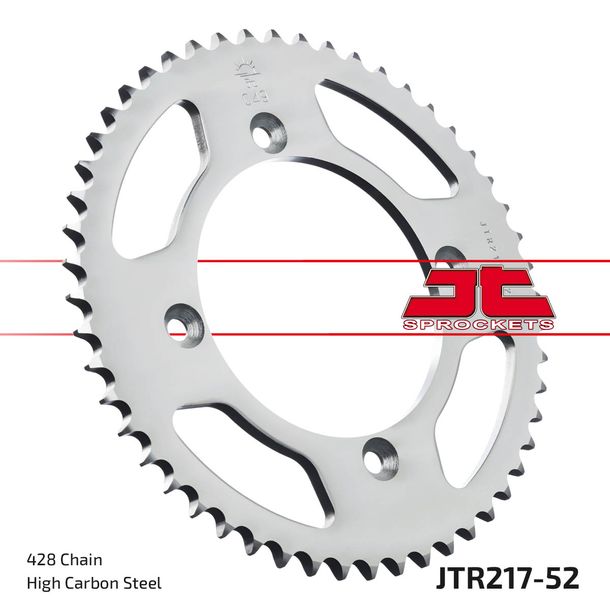 JT Sprockets 428 52Z, diametro interno 110 mm, circonferenza del bullone 130 mm per Honda CR R 80 / 85 ccm Anno 1986 - 2008