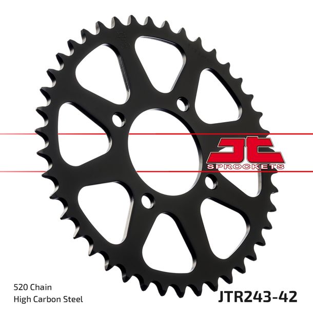 Piñón JT Sprockets 520 42T, diámetro interior 68 mm, círculo de perno 90 mm para Honda MTX RW 200 ccm Año 1983 - 1988