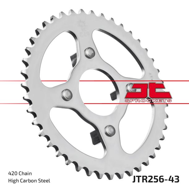 Kettenrad JT Sprockets 420 43Z Innendurchmesser 50mm Lochkreis 82mm für AJS Regal Raptor DD, Honda CY SS M 50 - 80 ccm