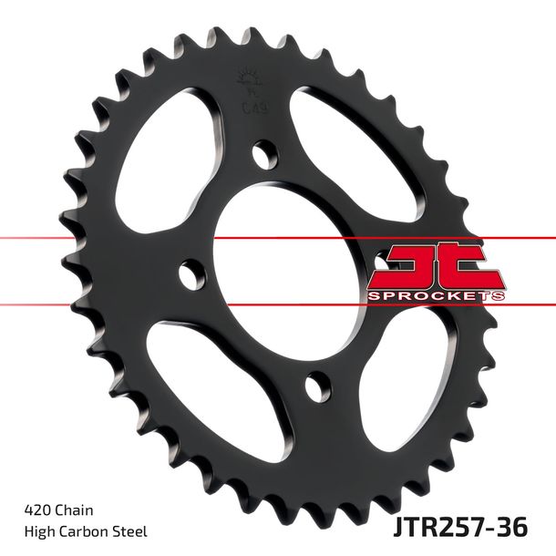 Pignon JT Sprockets 420 36T, diamètre intérieur 54 mm, cercle de boulons 70 mm pour Honda C LA Cub Z 50 ccm Année 1977 - 1986