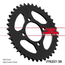 Piñón JT Sprockets 420 39Z, diámetro interior 54 mm, círculo de perno 70 mm para Honda C LA Cub Z 50 ccm Año 1977 - 1986