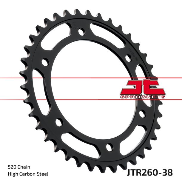 JT Sprockets 520 38Z tandwiel binnendiameter 120 mm boutcirkel 140 mm voor Honda XR R XL 250 cc bouwjaar 1984 - 1988
