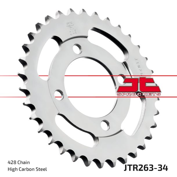 Kettenrad JT Sprockets 428 34Z Innendurchmesser 54mm Lochkreis 70mm für FKM Mini Scrambler 125 ccm Bj. 2019 - 2021