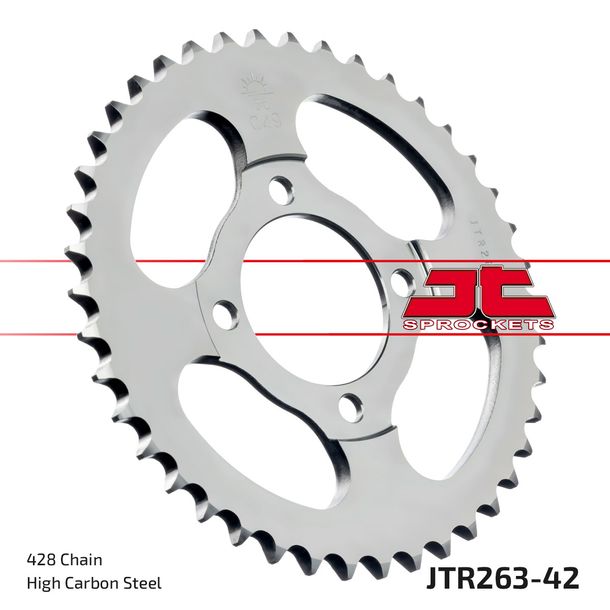 JT Sprockets 428 42Z tandwiel binnendiameter 54 mm boutcirkel 70 mm voor FKM Mini Scrambler 125 cc jaar 2019 - 2021