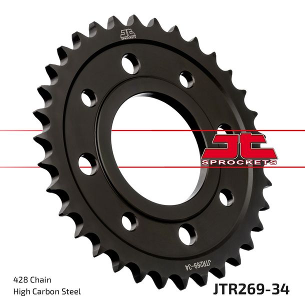 Piñón JT Sprockets 428 34Z, diámetro interior 58 mm, círculo de perno 90 mm para Kymco Zing K-Pipe, Daelim VC Advance VT VS Brixton Crossfire Honda