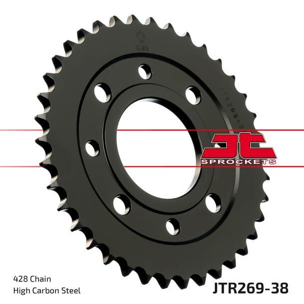 JT Sprockets 428 38Z sprocket inner diameter 58mm bolt circle 90mm for Kymco Zing K-Pipe, Daelim VC Advance VT VS Brixton Crossfire Honda MSX Roadwin