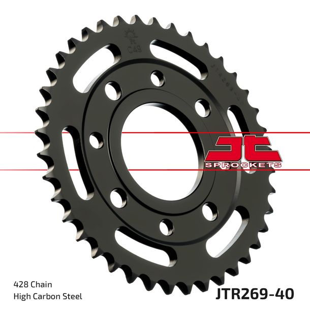 JT Sprockets 428 40Z binnendiameter 58 mm boutcirkel 90 mm voor Kymco Zing K-pipe, Daelim VC Advance VT VS Brixton Crossfire Honda MSX Roadwin