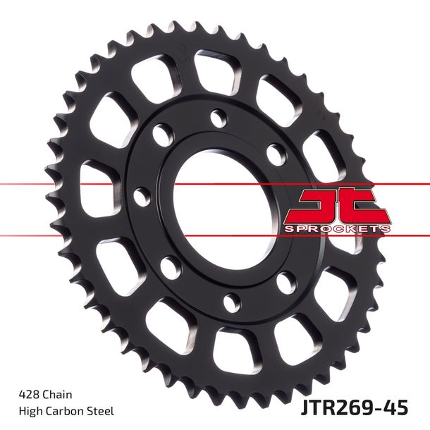 JT Sprockets 428 45Z sprocket inner diameter 58mm bolt circle 90mm for Kymco Zing K-Pipe, Daelim VC Advance VT VS Brixton Crossfire Honda MSX Roadwin