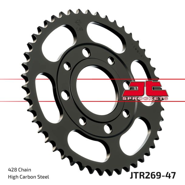 JT Sprockets 428 47Z sprocket inner diameter 58mm bolt circle 90mm for Kymco Zing K-Pipe, Daelim VC Advance VT VS Brixton Crossfire Honda MSX Roadwin