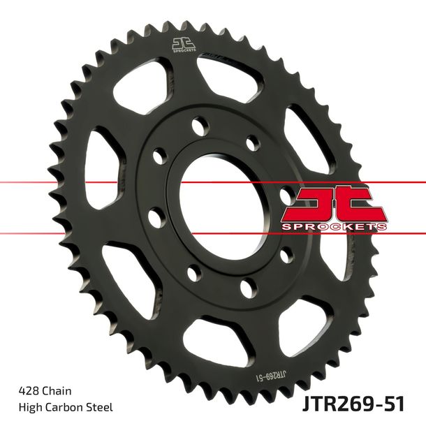 Piñón JT Sprockets 428 51Z, diámetro interior 58 mm, círculo de perno 90 mm para Kymco Zing K-Pipe, Daelim VC Advance VT VS Brixton Crossfire Honda