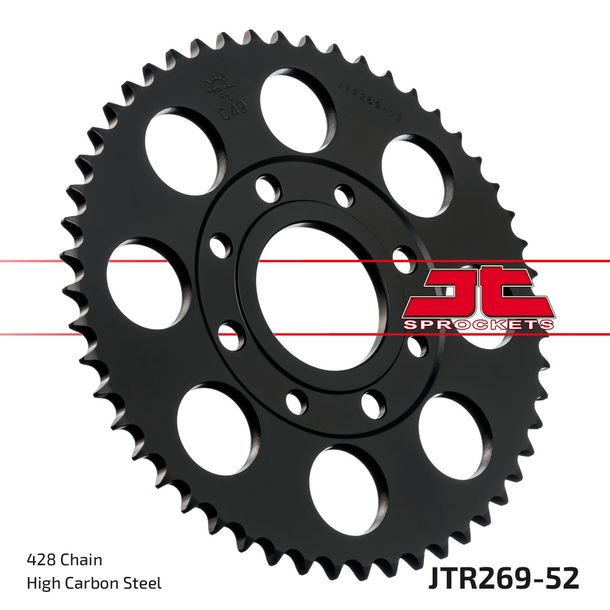 JT Sprockets 428 52Z binnendiameter 58 mm boutcirkel 90 mm voor Kymco Zing K-pipe, Daelim VC Advance VT VS Brixton Crossfire Honda MSX Roadwin