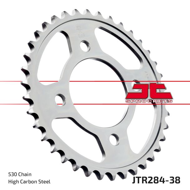 Pignon JT Sprockets 530 38Z, diamètre intérieur 80 mm, cercle de boulons 110 mm pour Honda CB K1 - K6 F2 SC Nighthawk 650 / 750 ccm Année 1969 - 1983