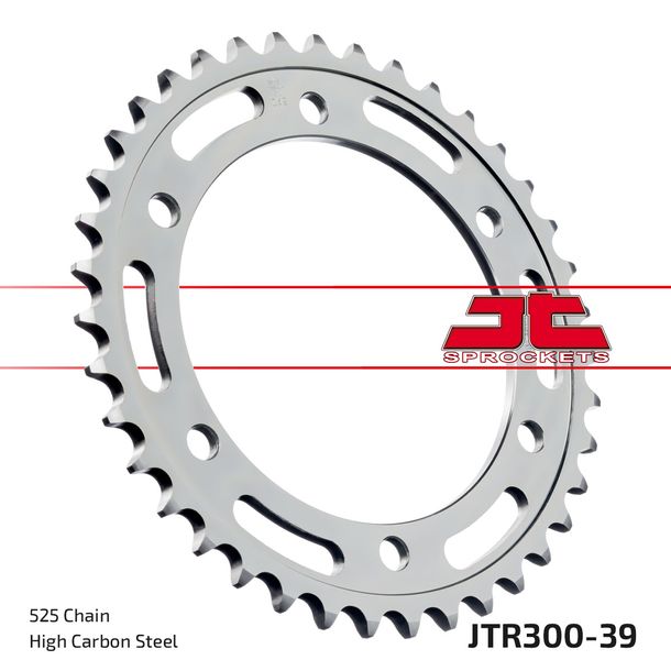 JT Sprockets 525 39Z tandwiel binnendiameter 130 mm boutcirkel 150 mm voor Yamaha FZ 8 Fazer S SA, Honda XL V Transalp 600 - 900 cc bouwjaar 1987 - 2016