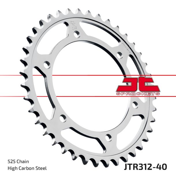 Pignon JT Sprockets 525 40Z, diamètre intérieur 120 mm, cercle de boulons 138 mm pour Honda VFR R RVF 400 / 750 ccm Année 1988 - 1997