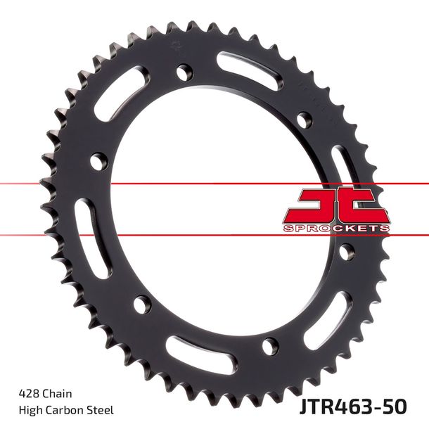 Pignon JT Sprockets 428 50Z, diamètre intérieur 134 mm, cercle de boulons 150 mm pour Kawasaki KMX 125 ccm Année 1991 - 2003