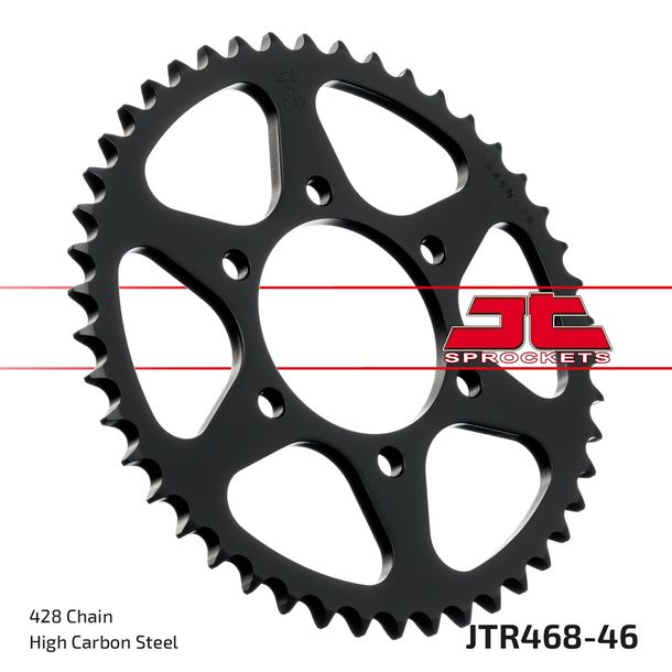 Pignon JT Sprockets 428 46Z, diamètre intérieur 68 mm, cercle de boulons 86 mm pour Kawasaki BN A Eliminator 125 ccm Année 1998 - 2007