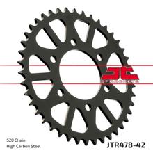 Pignon JT Sprockets 520 42T, diamètre intérieur 80 mm, cercle de boulons 104 mm pour Yamaha YZF-R6, Kawasaki ZX-6R 250 - 1000 ccm Année 1984 - 2022