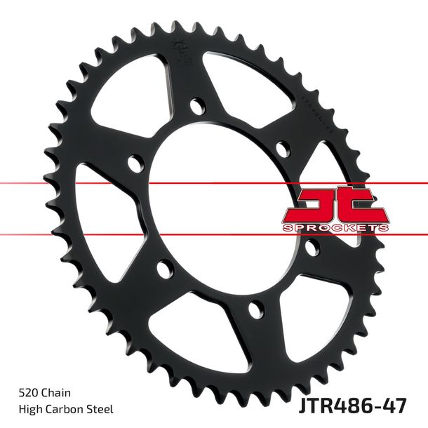 JT Sprockets 520 47Z sprocket inner diameter 110mm bolt circle 130mm for Yamaha YZF-R6, Suzuki GSX-R 250 - 1000 ccm Year 1987 - 2022