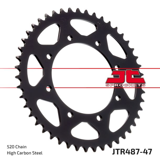 Pignon JT Sprockets 520 47Z, diamètre intérieur 120 mm, cercle de boulons 140 mm pour Kawasaki KLR Tengai KLE KLX W A 250 - 800 ccm Année 1987 - 2022
