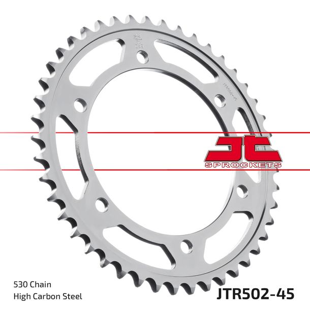 JT Sprockets 530 45Z sprocket inner diameter 140mm bolt circle 160mm for Kawasaki GPZ ZR Zephyr GPX R ZZR ZRX ZX 750 - 1100 ccm Year 1984 - 2001