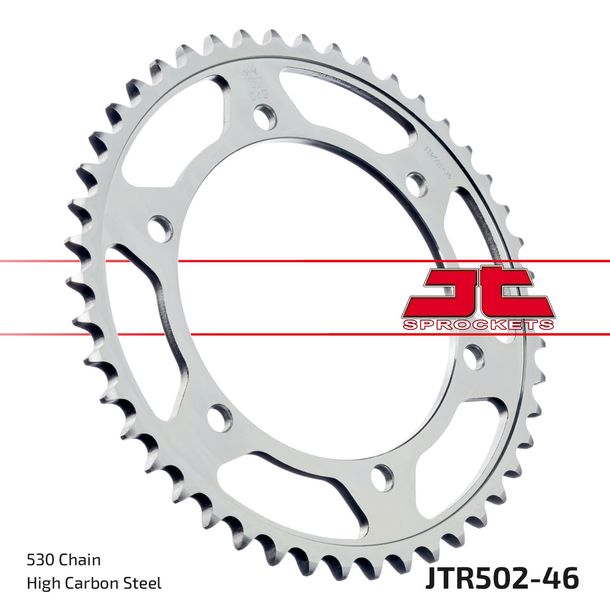 Piñón JT Sprockets 530 46Z, diámetro interior 140 mm, círculo de perno 160 mm para Kawasaki GPZ ZR Zephyr GPX R ZZR ZRX ZX 750 - 1100 ccm Año 1984 - 2001