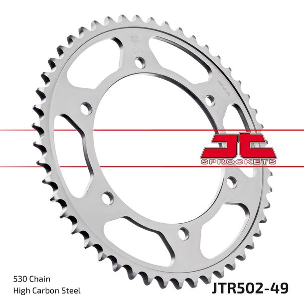 Pignon JT Sprockets 530 49Z, diamètre intérieur 140 mm, cercle de boulons 160 mm pour Kawasaki GPZ ZR Zephyr GPX R ZZR ZRX ZX 750 - 1100 ccm Année 1984 - 2001