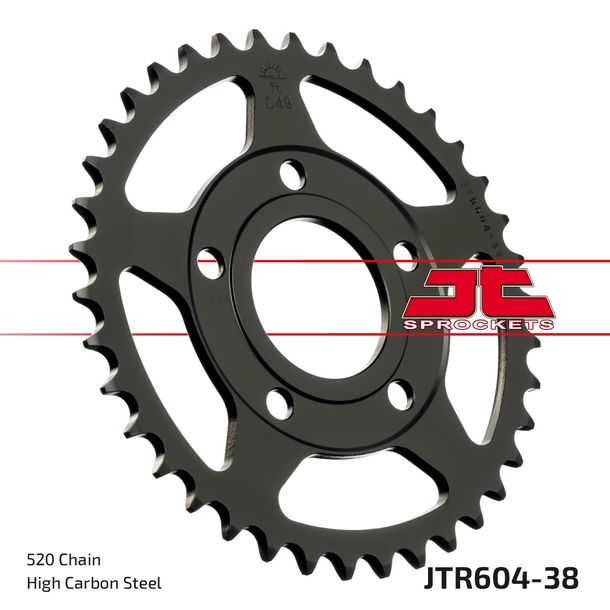 Piñón JT Sprockets 520 38Z, diámetro interior 58 mm, círculo de perno 90 mm para Honda NSR R 125 ccm Año 1997 - 2003