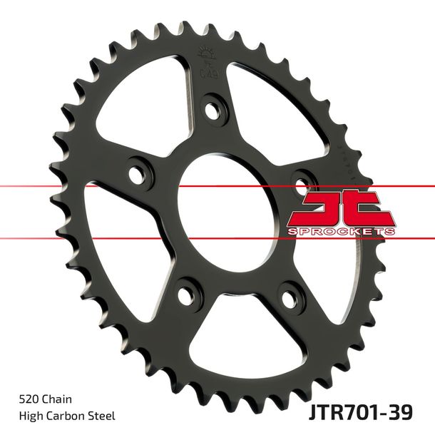 Kettenrad JT Sprockets 520 39Z Innendurchmesser 62mm Lochkreis 108mm für Aprilia RS Extrema Replica, Cagiva Mito EV Tuono Raptor Planet 125 / 600 ccm Bj. 1986 - 2014