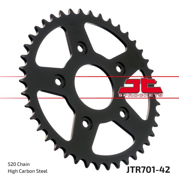 Kettenrad JT Sprockets 520 42Z Innendurchmesser 62mm Lochkreis 108mm für Aprilia RS Extrema Replica, Cagiva Mito EV Tuono Raptor Planet 125 / 600 ccm Bj. 1986 - 2014