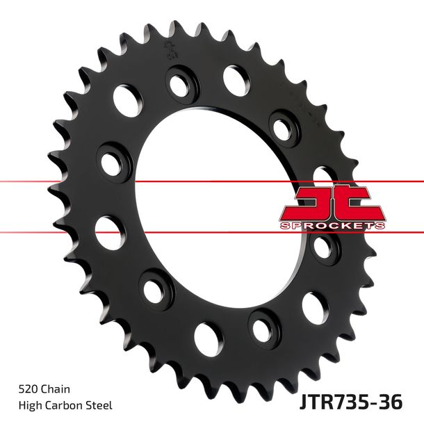 Kettenrad JT Sprockets 520 36Z Innendurchmesser 100mm Lochkreis 124mm für Ducati Monster i.e. Dark SS FE Carenata i.e S 350 - 907 ccm Bj. 1988 - 2014