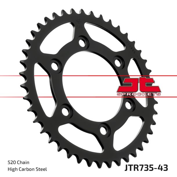 JT Sprockets 520 43Z sprocket inner diameter 100 mm bolt circle 124 mm for Ducati Monster i.e. Dark SS FE Carenata i.e S 350 - 907 ccm Year 1988 - 2014